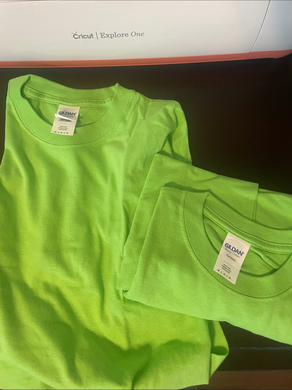 Gildan Bright Neon Green Short Sleeve Tees - Medium